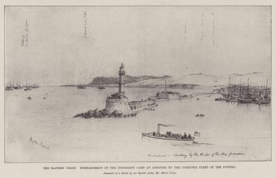 The Eastern Crisis, Bombardment of the Insurgent Camp at Akrotiri by the Combined Fleet of the Powers by Melton Prior